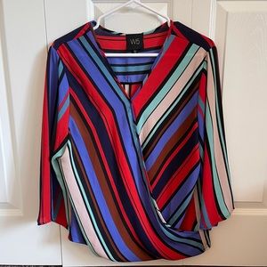W5 Women’s Colorful Striped Blouse, Size XL
